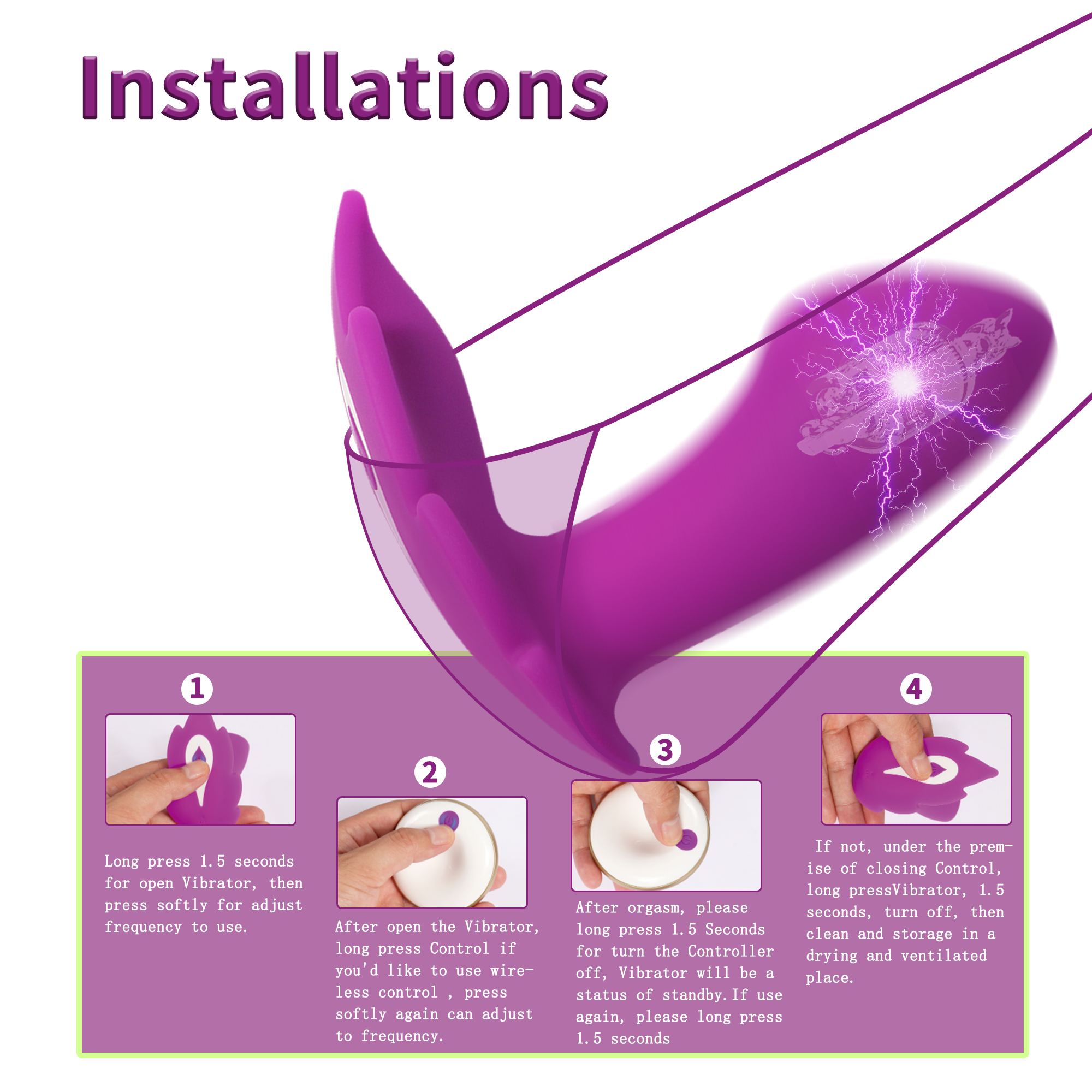 Wearable Panty Vibrator With Remote Controller Butterfly Vibrator