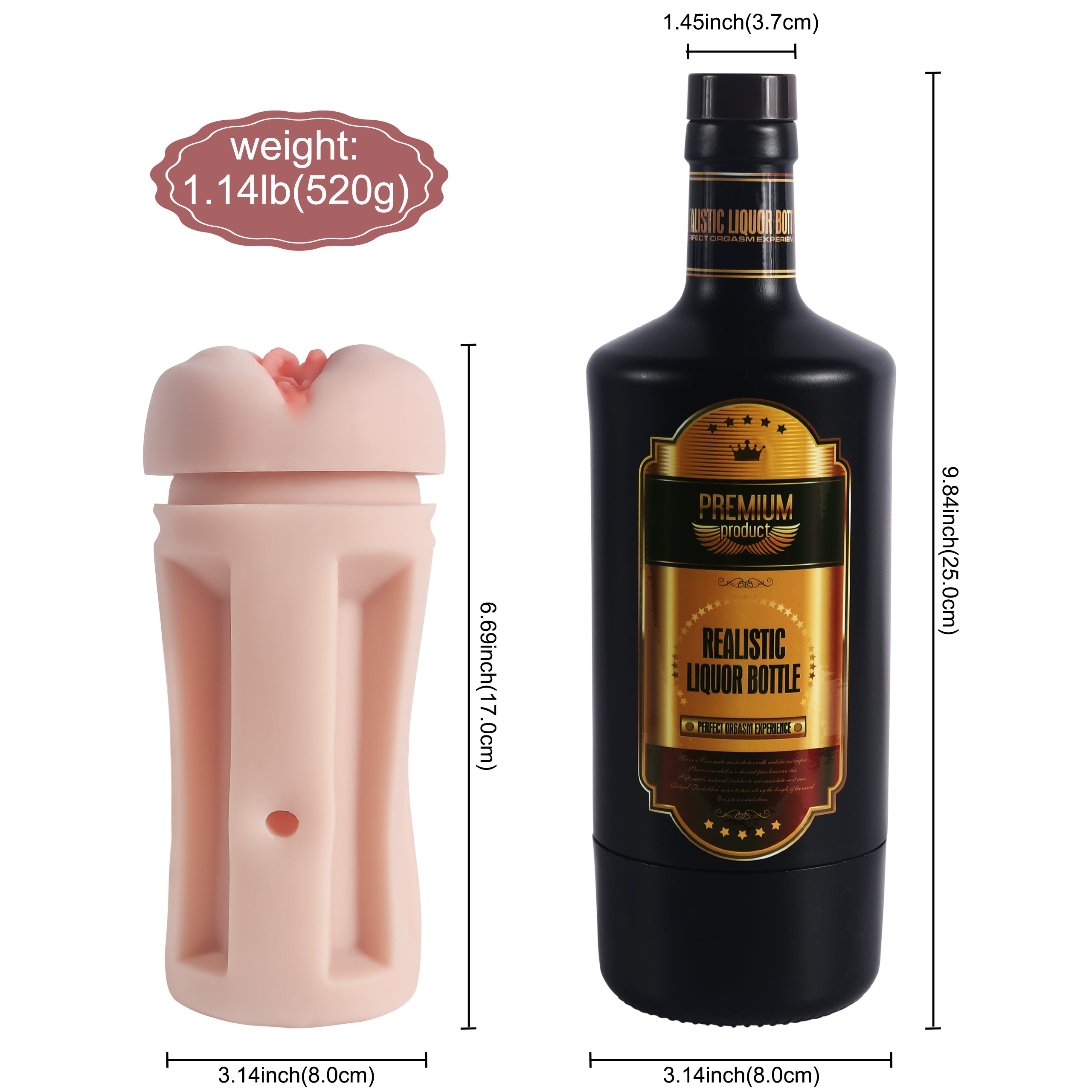 Beer Bottle Realistic Vagina Adult Sex Toy Men Masturbation