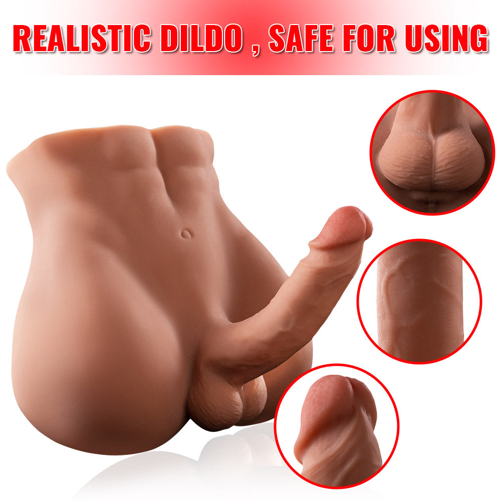 Bartley Juicy lamour 11.46LB Brown Male Sex Doll with Flexible Dildo Realistic，Sex Huge Cock, Men Sex Dolls for Women Tight Anal Hole for Female Masturbation, Unisex Masturbator Sex Toy for Women Gay Couple Men