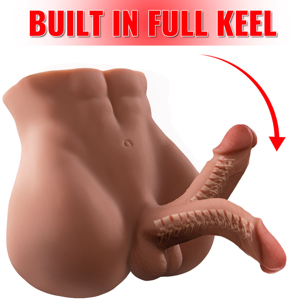 Bartley Juicy lamour 11.46LB Brown Male Sex Doll with Flexible Dildo Realistic，Sex Huge Cock, Men Sex Dolls for Women Tight Anal Hole for Female Masturbation, Unisex Masturbator Sex Toy for Women Gay Couple Men